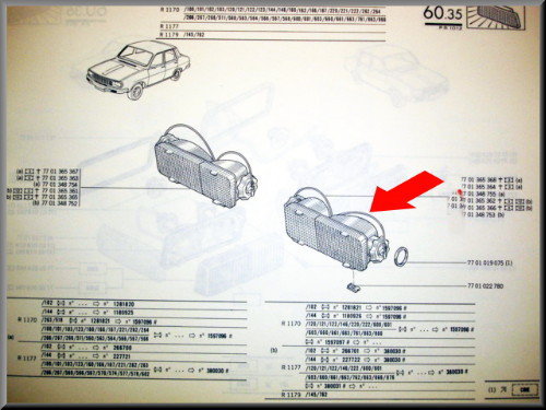 Stadslicht unit compleet links geel wit CIBIE – Renault 12 – OEM 7701348753
