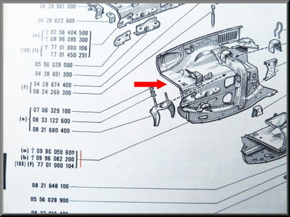 Binnenscherm rechts – Renault 16 (1150) – OEM 7701000104
