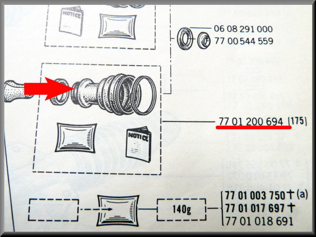 Soufflet de cardan (Diamètre intérieur: 28mm + 78mm + 120mm) sans colliers – Renault 16 – Renault 5 - Renault divers - OEM 7701200694
