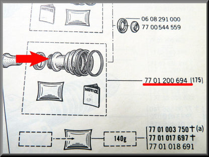 Soufflet de cardan (Diamètre intérieur: 28mm + 78mm + 120mm) sans colliers – Renault 16 – Renault 5 - Renault divers - OEM 7701200694