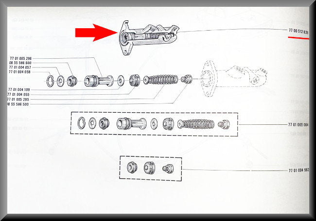 Hoofdremcilinder – Renault 12 – OEM 7700512828