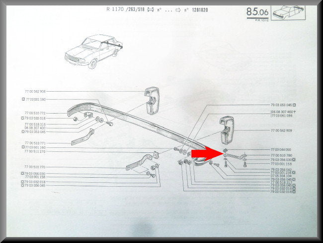 Support de pare-chocs arrière gauche – Renault 12 – OEM 7700510780
