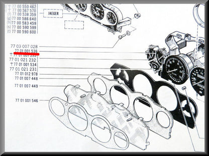 Compteur de tableau de bord température liquide de refroidissement – Renault 16 TX – OEM 7701001536