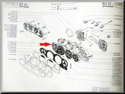 Tableau de bord - jauge à carburant - Renault 16 TX - OEM 7701021232
