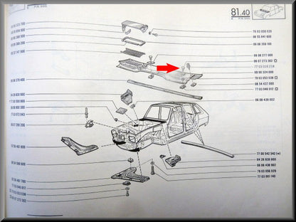 Carrosserie arrière – Renault 16 – OEM 7703016344 / 0607273300
