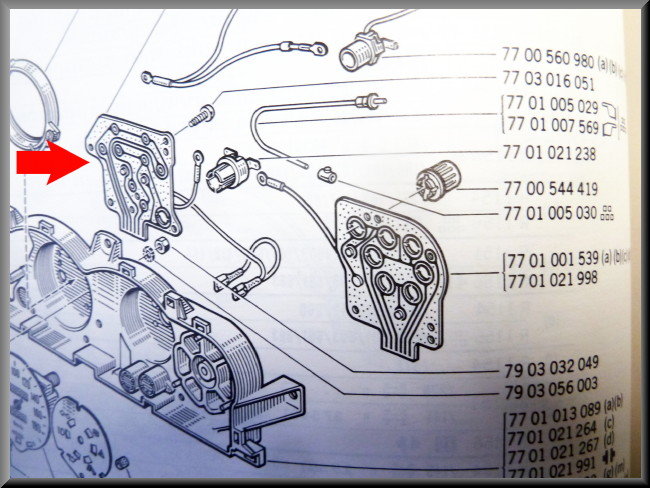 Printplaat instrumentenpaneel links – Renault 16 TX – OEM 7701021997