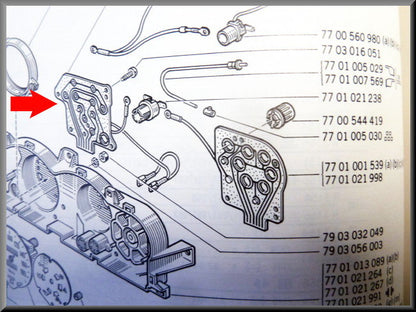 Printplaat instrumentenpaneel links – Renault 16 TX – OEM 7701021997