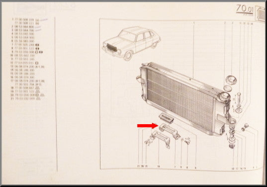 Radiator steun – Renault 16 – OEM 7700505248