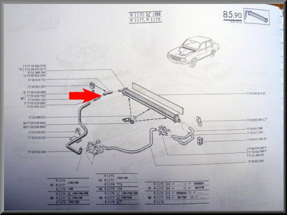 Durite de chauffage droite – Renault 12 – OEM 7700516711