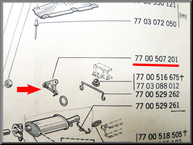 Support d'échappement – Renault 12 – OEM 7700507201