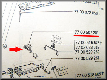 Support d'échappement – Renault 12 – OEM 7700507201