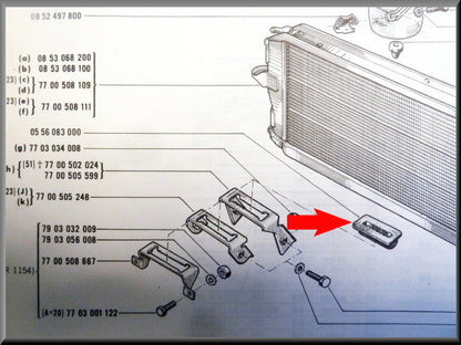 Radiator support rubber - Renault 16 - OEM 0556083000