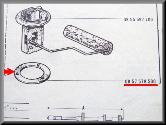 Joint en caoutchouc pour jauge à carburant – Renault 16 (1965-1970) – OEM 0857579500