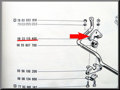 Support de fixation supérieur de barre stabilisatrice – Renault 16 – OEM 0833115400