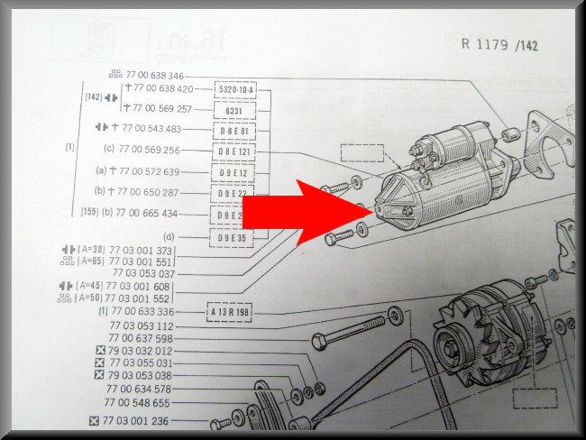Startmotor – Renault 12 - Renault 15