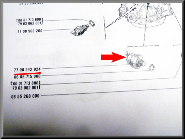Oliedruk sensor – Renault 12 Gordini, Renault 17 – OEM 7700542924