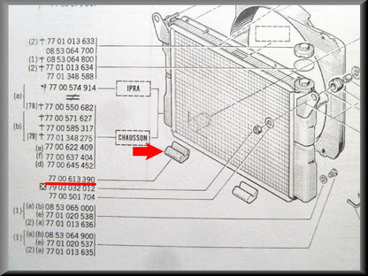 Support de radiateur en caoutchouc – Renault 12 – OEM 7700613390