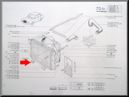 Support de radiateur en caoutchouc – Renault 12 – OEM 7700613390