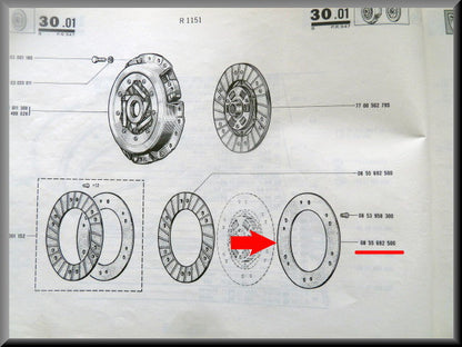 Clutch plate lining (set of 2) – Renault 16 – OEM 0855692500