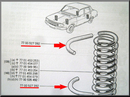 Protection ressort – Renault 12 – Renault 15 - Renault 17 - OEM 7700527392