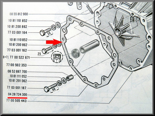 Pakking vliegwielhuis – Renault 12 – Renault 15 - Renault 17 - Renault 16 - OEM 0428724300