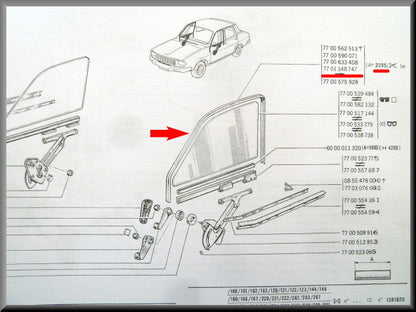 Joints de vitres avant et arrière – Renault 12 – Renault 15 - Renault 17 - Renault 16 - OEM 7701348747
