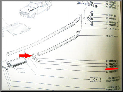 Collier d'échappement (40-50mm) – Renault 12 – Renault 15 - Renault 17 - Renault 16 - OEM 7871095004