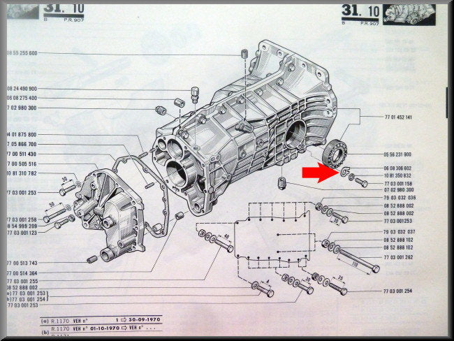 Rondelle frein écrou réglage roulement différentiel (BVM4) – Renault 12 – OEM 0608306602