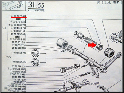 Centreerbus schakelas veer (5 bak) – Renault 16 – OEM 7700567545