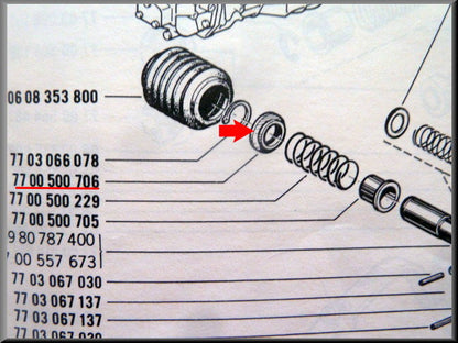 Anneau de butée axe de sélecteur (BV 4) – Renault 16 – OEM 7700500706