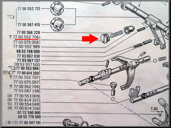 Locking bolt locking device – Renault 16 – OEM 7700552706