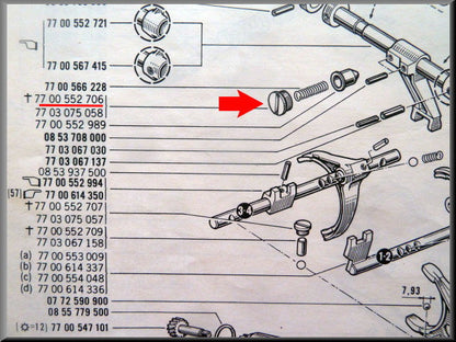 Locking bolt locking device – Renault 16 – OEM 7700552706
