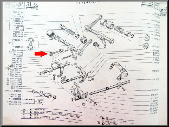 Locking bolt locking device – Renault 16 – OEM 7700552706
