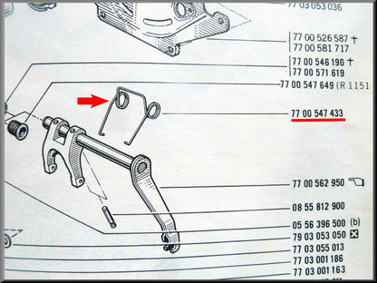 Spring clutch fork.
