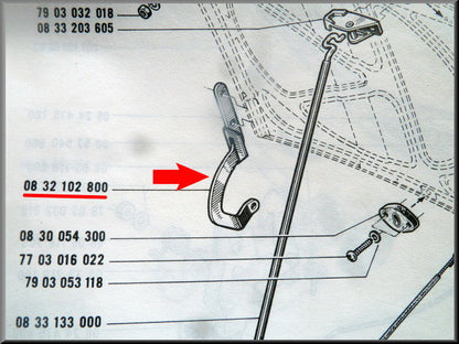 Motorkap scharnier rechts – Renault 16 – OEM 0832102700