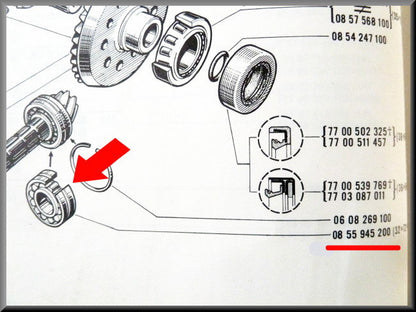 Roulement de pignon, gorge décentrée (32x72x19) boîte 385 – Renault 16 (1973 1975) – Renault 12 - Renault 5 - Alpine -OEM 0855945200