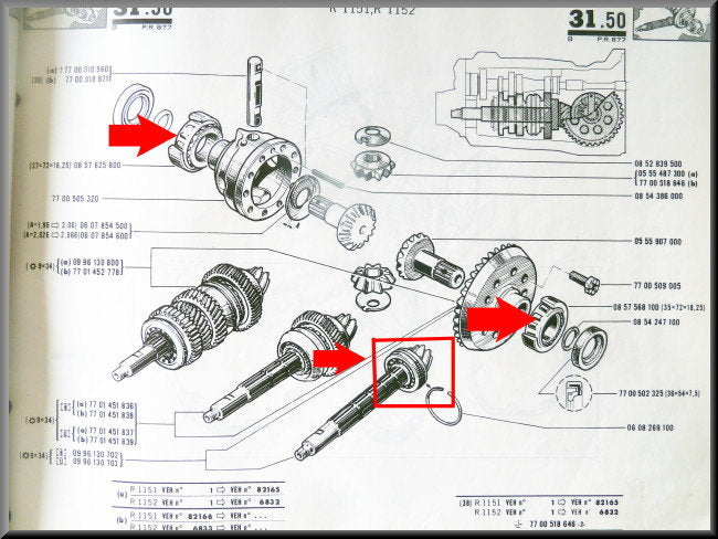 Kit complet de roulements (boîte 336) – Renault 16