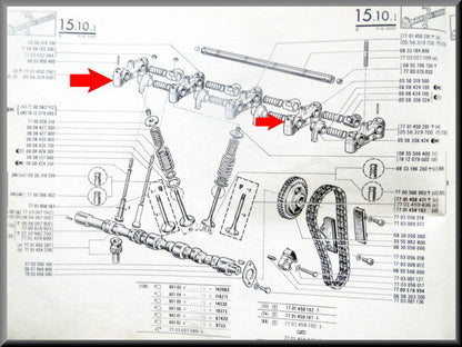 Rocker arm shaft support (with bore) – Renault 16 TX, TS – OEM 7701450290