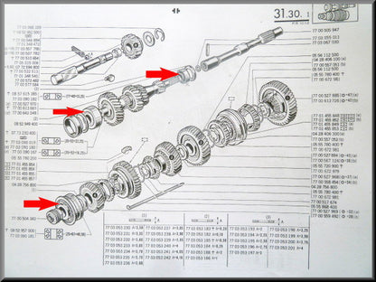 Complete lagerset (352 bak) – Renault 12 - Renault 15