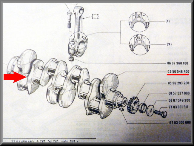 Vilebrequin (rectifié) – Renault 16 TX, TL, TS – OEM 0256548400A