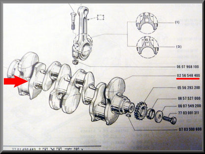 Vilebrequin (rectifié) – Renault 16 TX, TL, TS – OEM 0256548400