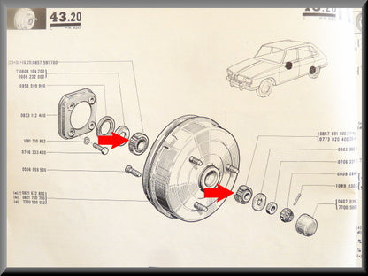 Jeu de roulements de roue pour essieu arrière (25x52x16.25 dimension intérieure 7x40x13.25 dimension extérieure) – Renault 16 L – OEM 0857591700 / 0857591600