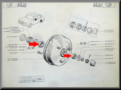 Set roulements de roue pour essieu arrière (25x52x16.25 int. 20x47x15.25 ext.) – Renault 16 (1968-1977) – OEM 7703090167 / 7700502547