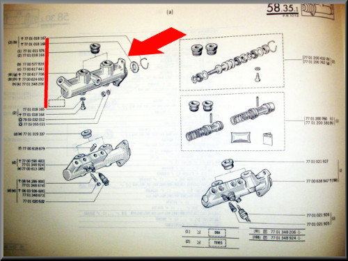 Kit de réparation maître-cylindre 19 mm – Renault 12 – Renault 16 - Renault 15 - Renault 5 - OEM 7701348206A