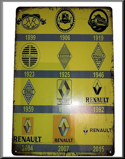 Metalen bord met logo's van Renault (20x30cm) – Renault 12