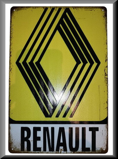 Metalen bord met logo Renault (20x30cm) – Renault 16 – OEM 30070