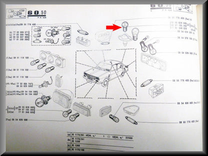 Lampje kofferbak en kentekenplaat verlichting (5 Watt) – Renault 12 – Renault 15 - Renault 17 - Renault 16 - OEM 7701348020