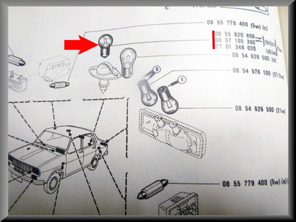 Lampje kofferbak en kentekenplaat verlichting (5 Watt) – Renault 12 – Renault 15 - Renault 17 - Renault 16 - OEM 7701348020