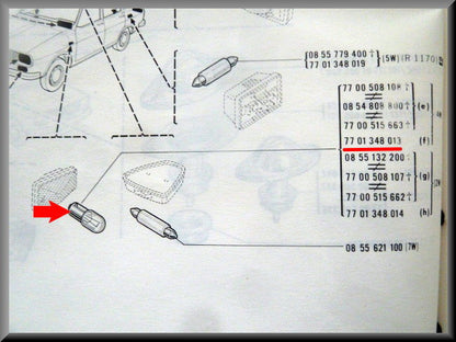 Lampje parkeerlichten en zijknipperlichten (4 Watt) – Renault 12 – Renault 15 - Renault 17 - Renault 16 -OEM 7701348013