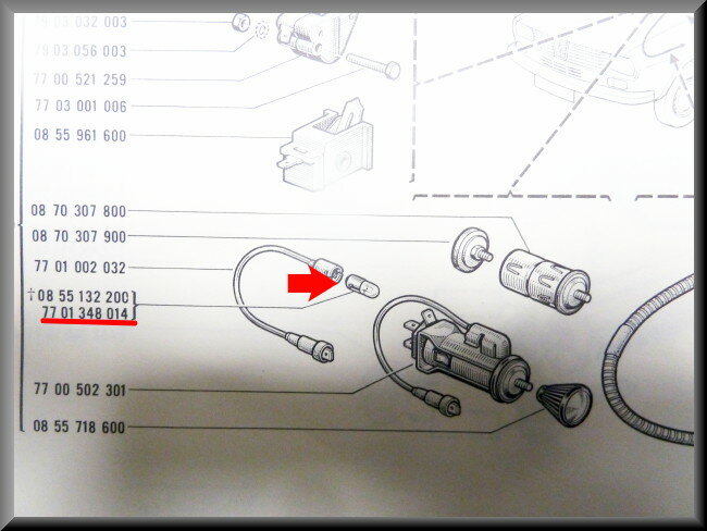 Ampoule fonctions diverses (2 Watts) – Renault 12 – Renault 15 - Renault 17 - Renault 16 -OEM 7701348014